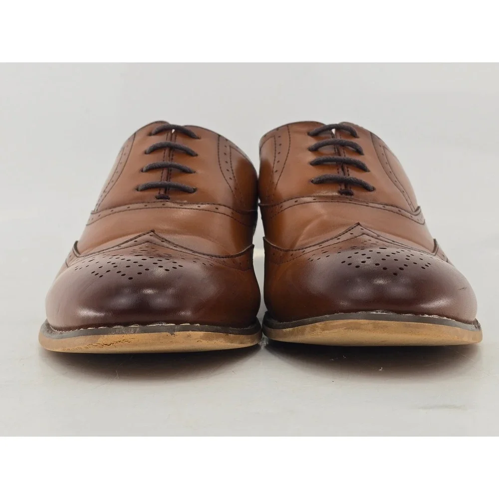 Stacy Adams Wingtip Oxfords Mens 6 Brown Brogue Dress Shoes -Good